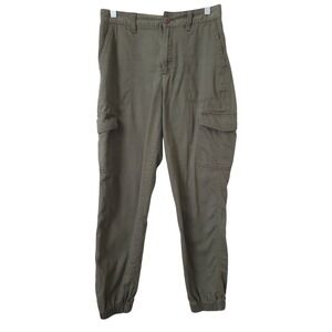 GAP‎ Girlfriend Jogger Army Cargo Pants Olive Green 100% Cotton Women's 4